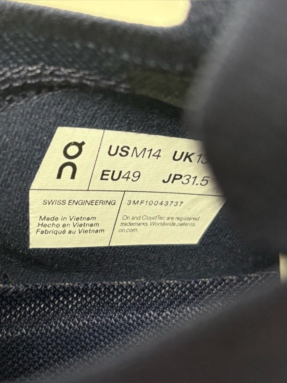 On Running Men's Cloud 6 Versa Midnight Lense Sneakers Size 14 3MF10043737 - Picture 8 of 8